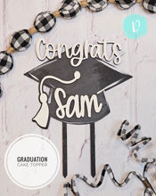 Load image into Gallery viewer, PERSONALIZED Grad Hat Cake Topper
