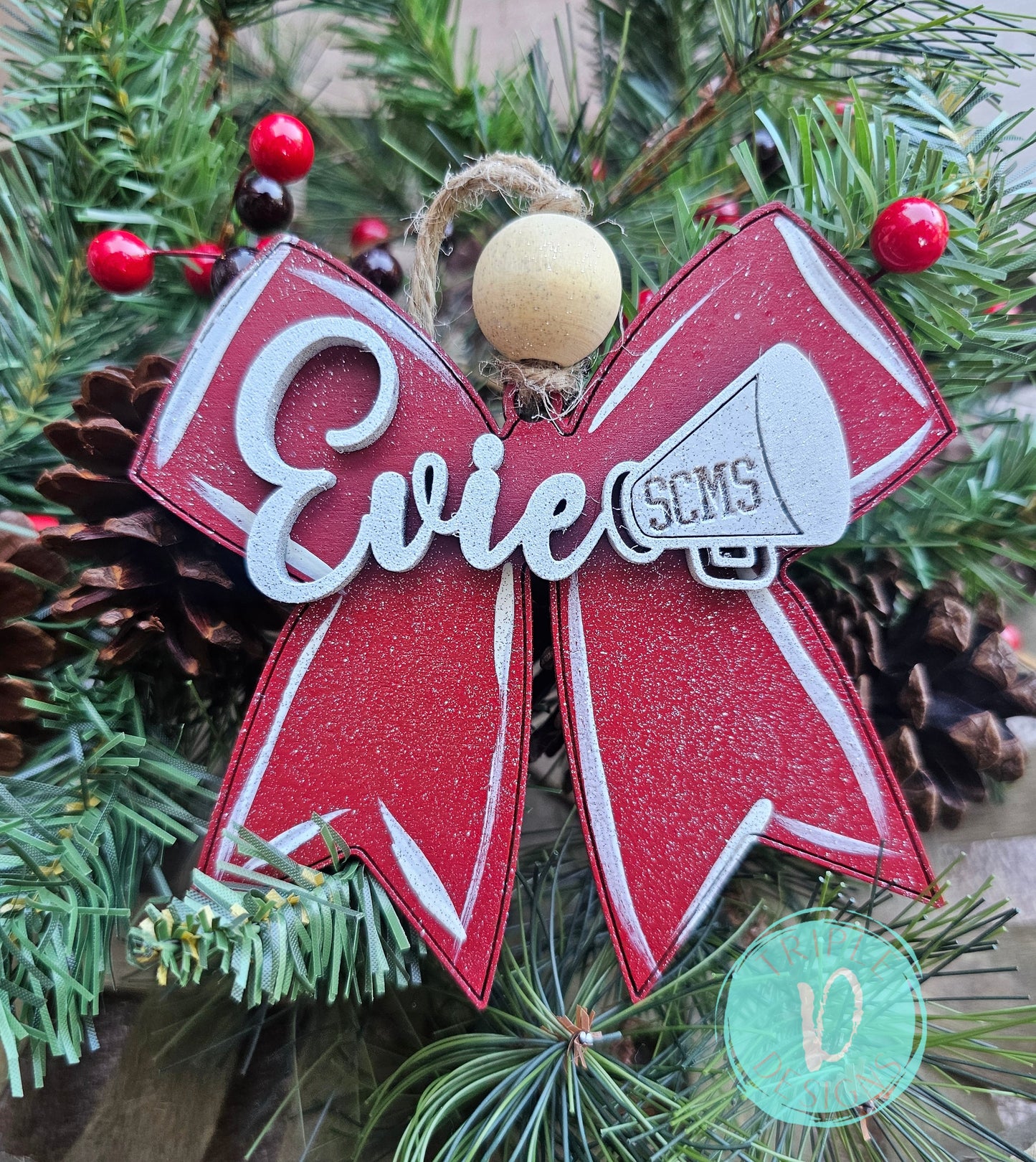 Bow Craze/ Personalized / Cheer/ Christmas / Ornament