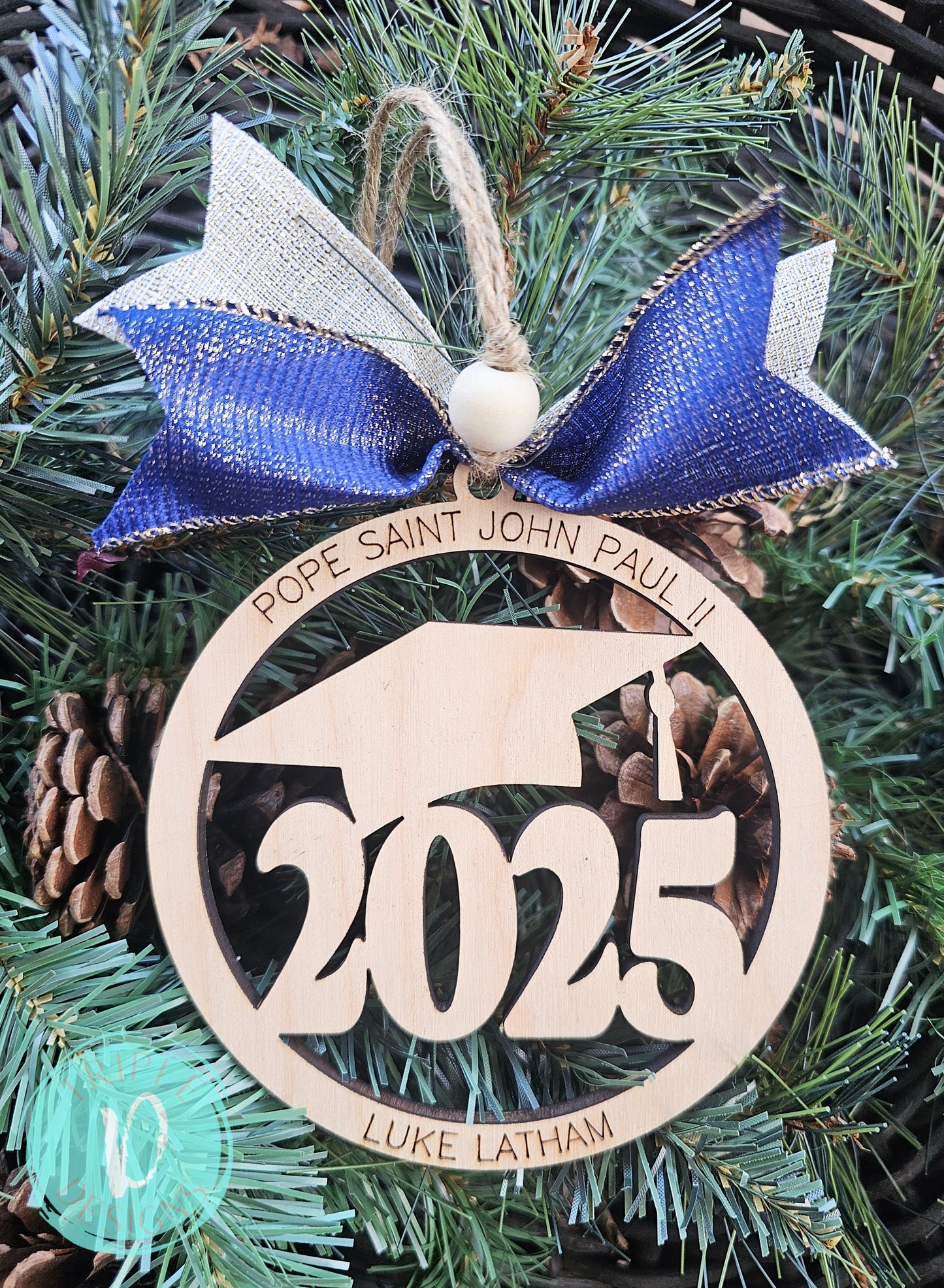 Graduation Ornament with School and Grad Name!