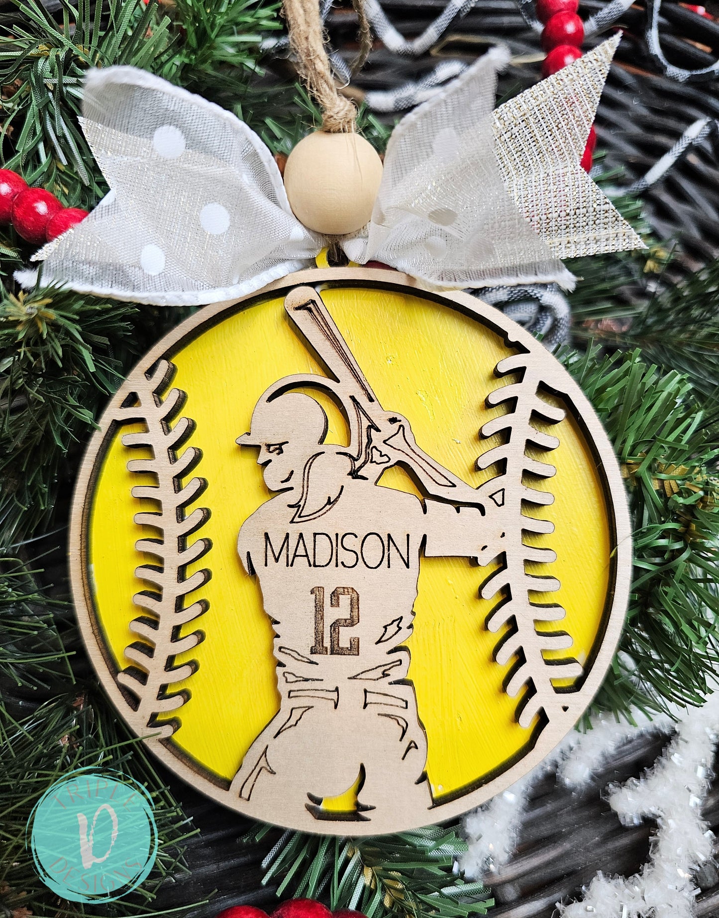 Softball/ Player/ Sports/ Personalized Ornament
