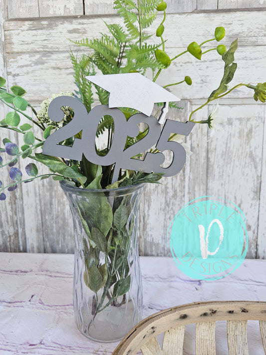 Grad Cap on 2025 / Graduation Decor / Cake Topper / Vase Decor / Grad / Party