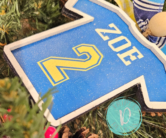Jersey-Soccer- Volleyball-Softball-Baseball-Lacrosse- Christmas Ornament-3D