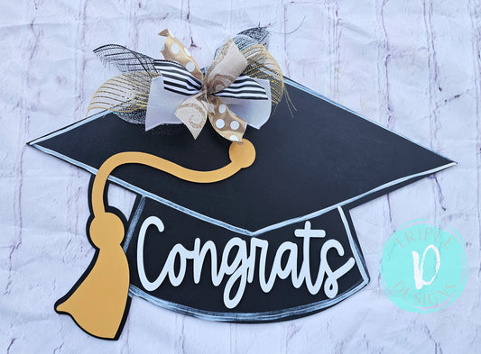 Graduation-Grad-Cap-Door Hanger-Personalized-2025-Senior-Decor