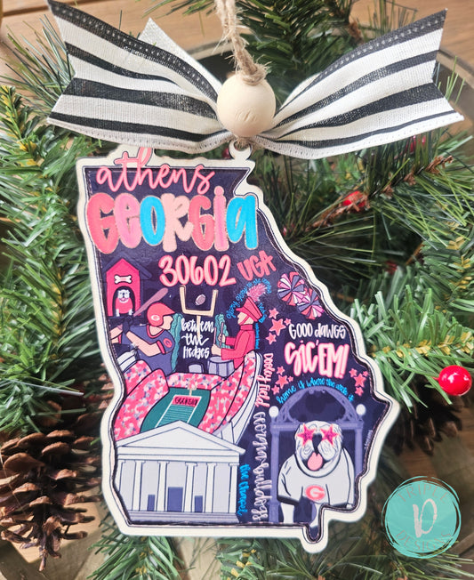 UGA / ATHENS/ DAWGS/ ORNAMENT