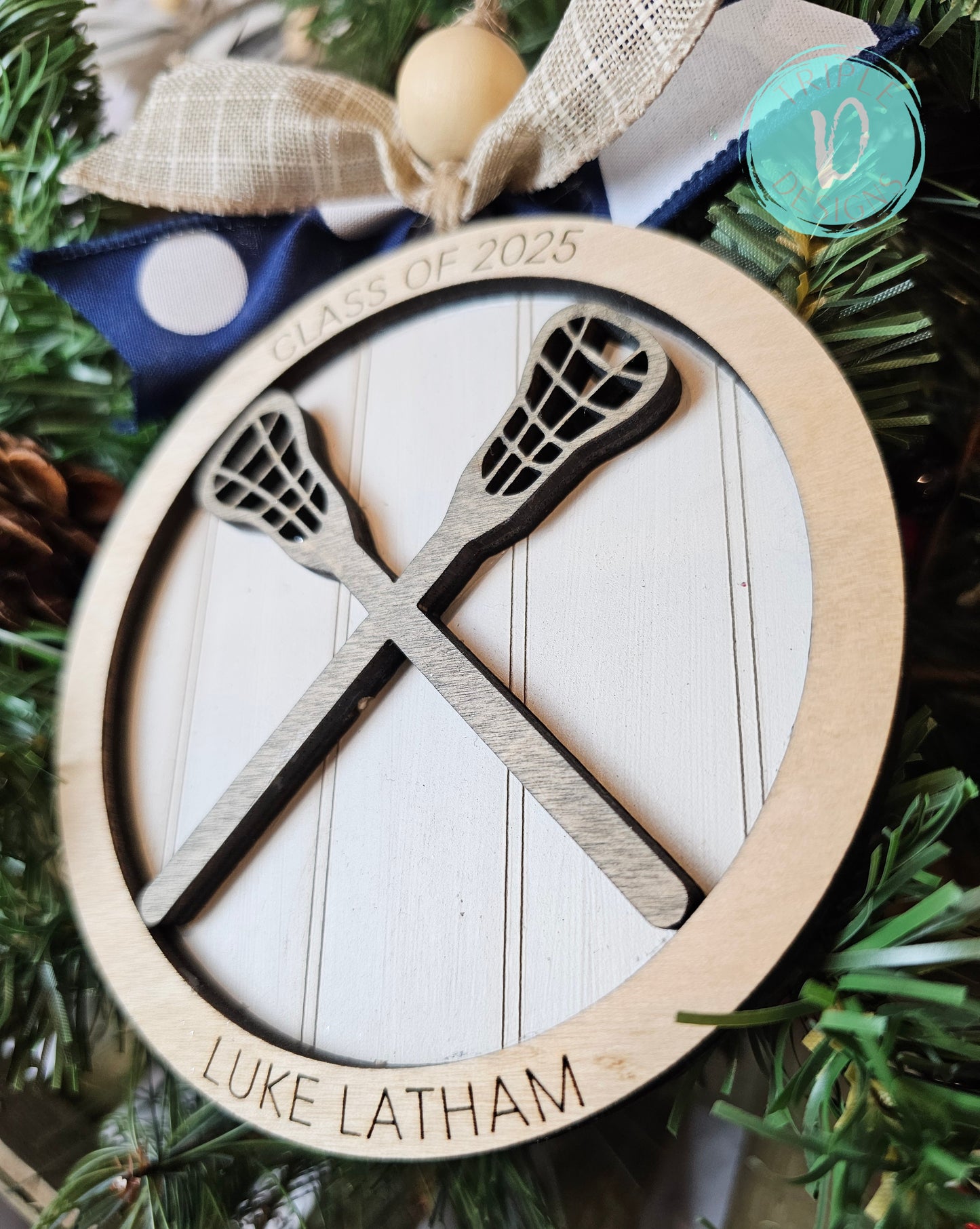 Lacrosse Christmas Ornament