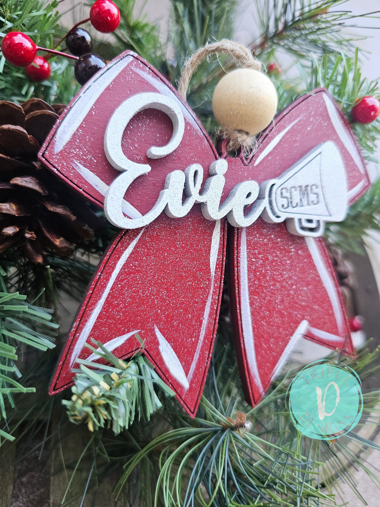 Bow Craze/ Personalized / Cheer/ Christmas / Ornament