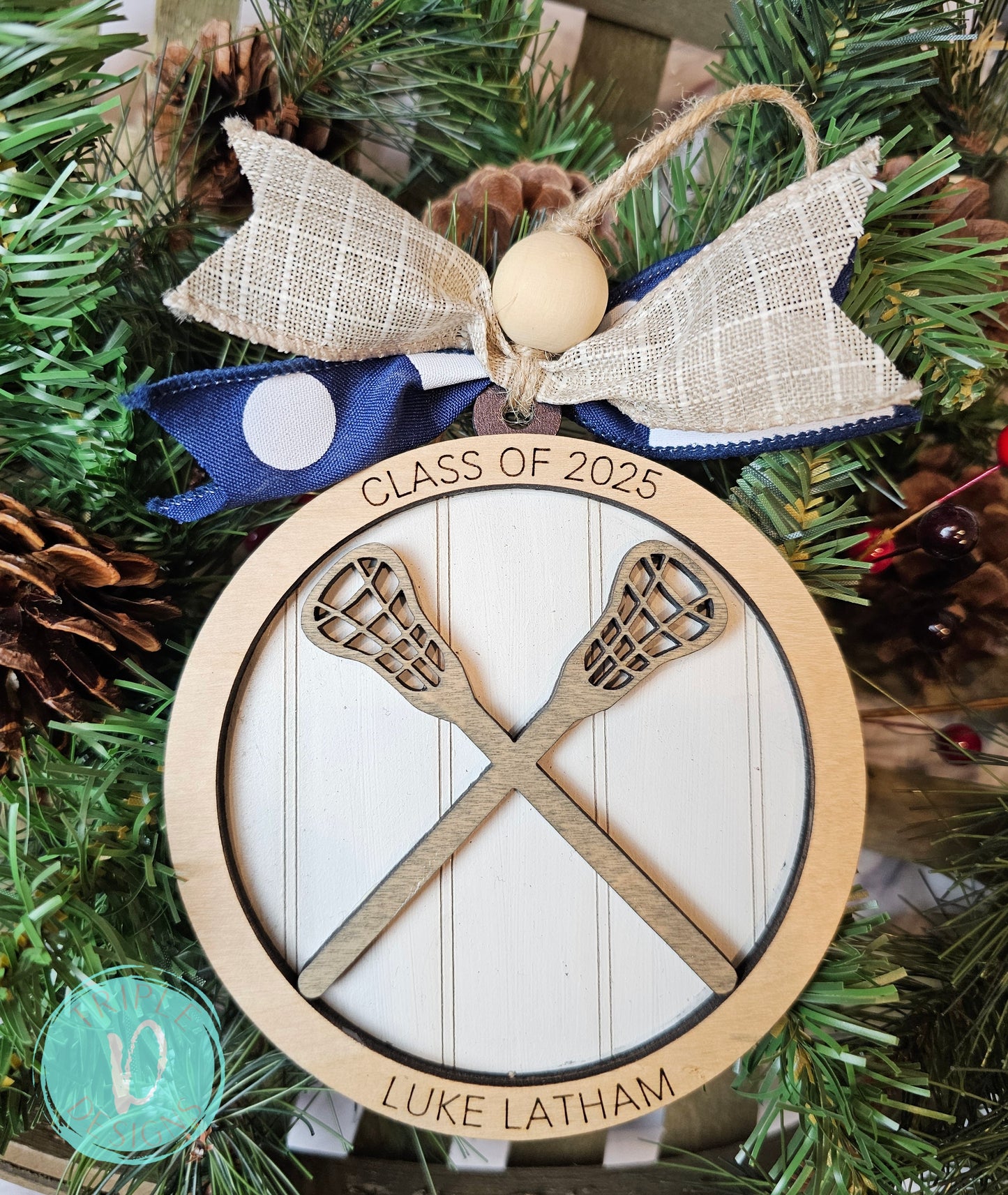 Lacrosse Christmas Ornament
