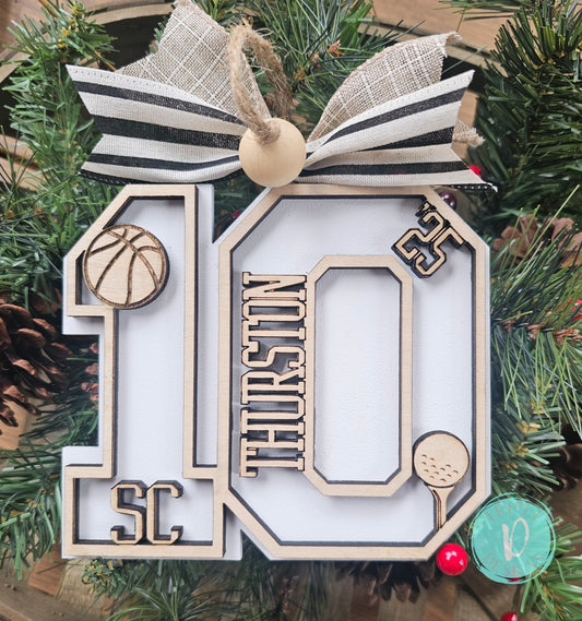 Sports/ Seniors / Number/ Personalized / Christmas / Ornament