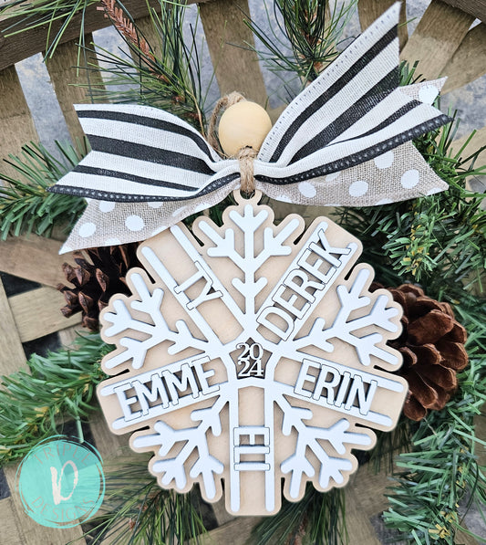 Family/Snowflake/Personalized/Ornament