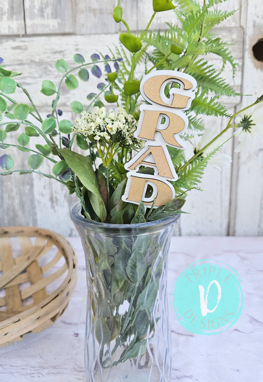 GRAD / 2025 / Graduation Decor / Cake Topper / Vase Decor / Grad / Party