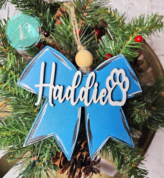 ELLIS Middle /Cougars /Bow / Personalized / Cheer/ Christmas / Ornament