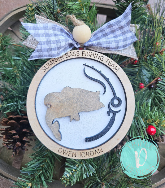 Fishing / Personalized / Christmas / Ornament