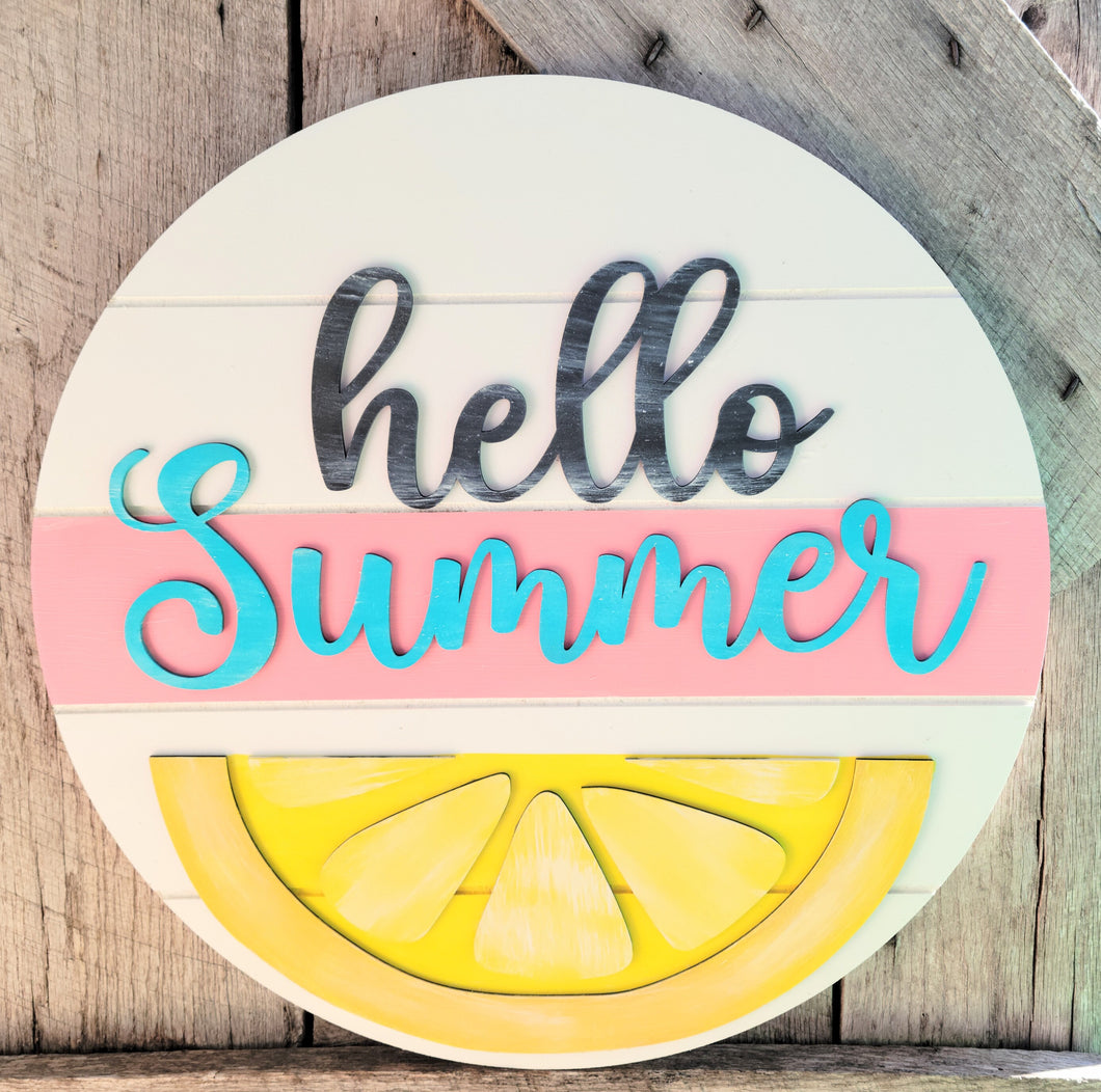 Hello Summer- Lemon- 3D- Door Hanger