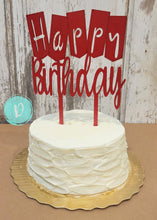 Load image into Gallery viewer, Happy Birthday Cake Topper Pennants/Script
